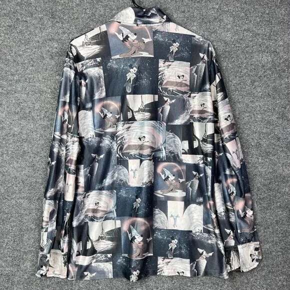Vintage 70's Kennington Poly Mickey‎ Mouse Fantasia Disney Shirt Disco men M